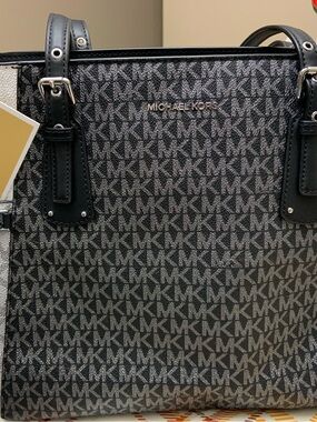 Michael Kors Black & Gray MK Logo Messenger Bag